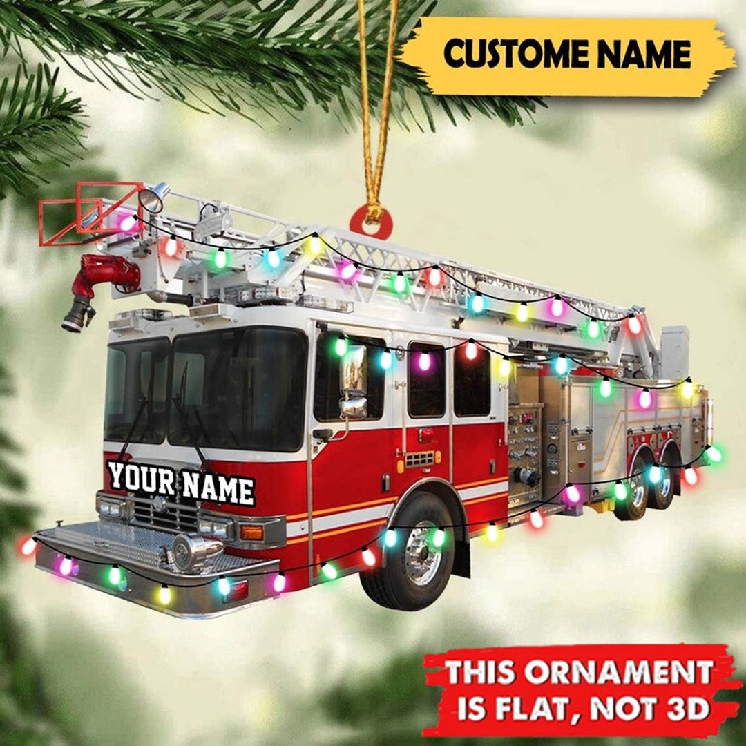 Personalized Fire Truck Christmas Ornament Fire Truck Etsy
