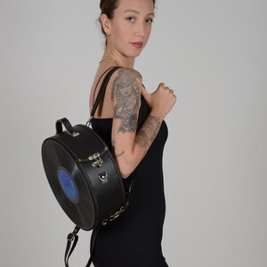 Recycled Long Play Record Crossbody/Shoulder/Backpack/Top Handle Bag. Gift for her. Party bag, fancy bag