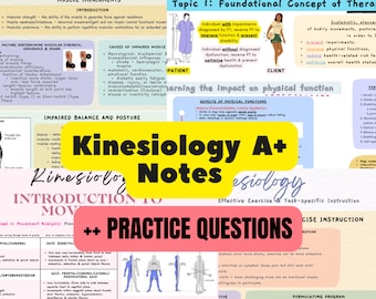 Introduction to Kinesiology A+ Study Notes + EXTRA 20 PRACTICE