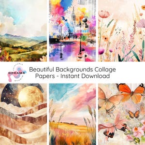 Papel para collage: 30 fondos de arte imprimibles para scrapbooking (PDF)