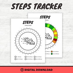 Step tracker monthly printable journal page fitness tracker health tracker step goal printable tracker