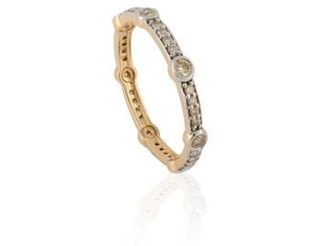 18k Solid Gold & Natural Diamond Eternity Band, Diamond Ring, Anniversary Gift, Wedding Band, Natural Diamond Ring