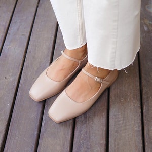 Zapatos planos de cuero para mujer, cómodos zapatos planos con punta  puntiaguda, zapatos planos de ballet con lazo, plantilla suave de espuma
