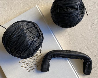 Crochet Bag Set, DIY Bag Materials, Genuine Leather Magnetic Frame, Crochet Bag, Handmade Bag, Waxed Cotton Yarn, Bag Accessories, DIY Pouch