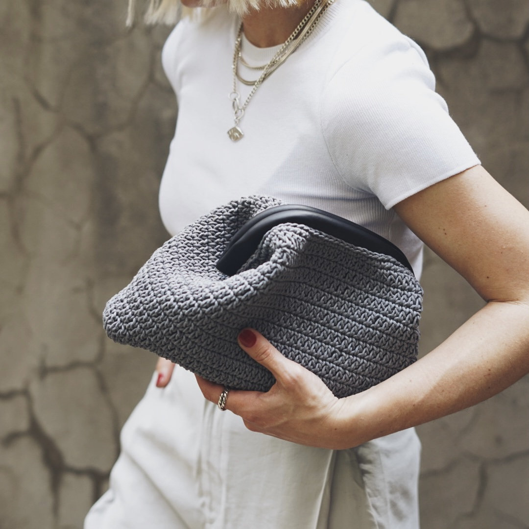 Grey Straw Bag Etsy