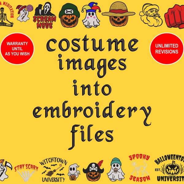 costume images into embroidery files, convert images into embroidery design files, without limit on revisions