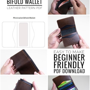 Leather Bifold Wallet Pattern: Minimalist DIY Template (PDF Download)