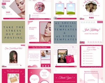 45+ Premium Editable Canva Post Template & 45+ Matching Instagram Stories - General/Beauty/Fashion - Instagram / Facebook Social Media