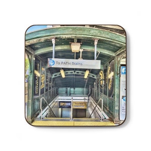 PATH Train Entrance- Hoboken NJ Hardboard Back Coaster