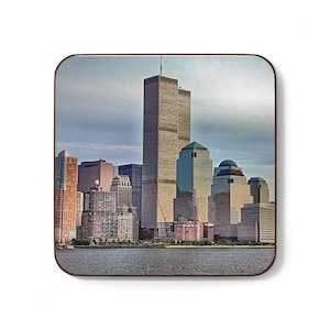 World Trade Center pre 9/11- Hoboken NJ Hardboard Back Coaster