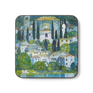 Gustav Klimt Kirche in Cassone Public Domain - Hardboard Back Coaster