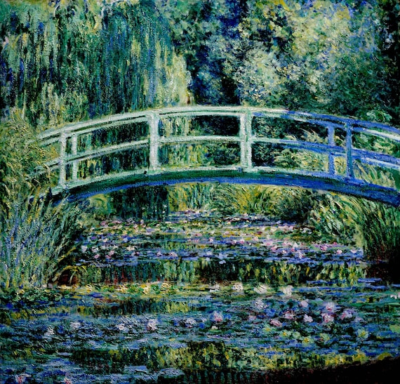美品　Claude Monet 【arched bridge】 Claude Monet - Bridge over a Pond of Water Lilies - The