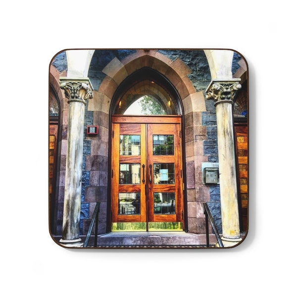 Door on Hudson Street in Hoboken NJ Hardboard Back Coaster