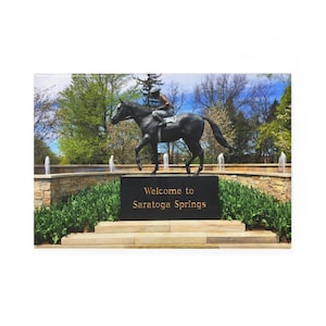 Bienvenido a Saratoga Springs NY - Imán de botón, rectángulo (1 y 10 piezas)