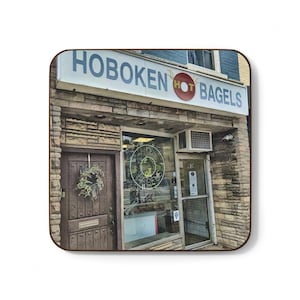 Hoboken Bagels in Hoboken NJ Hardboard Back Coaster