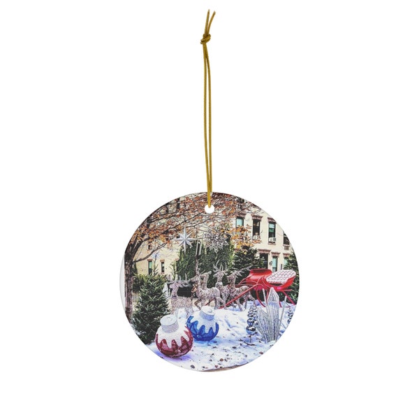 Christmas Decorations in Hoboken- Ceramic Ornament, Cirxle