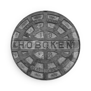 Manhole Cover Hoboken - Button Magnet, Round