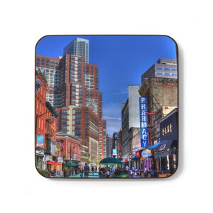 Grove Street Cityscape Jersey City NJ Hardboard Back Coaster