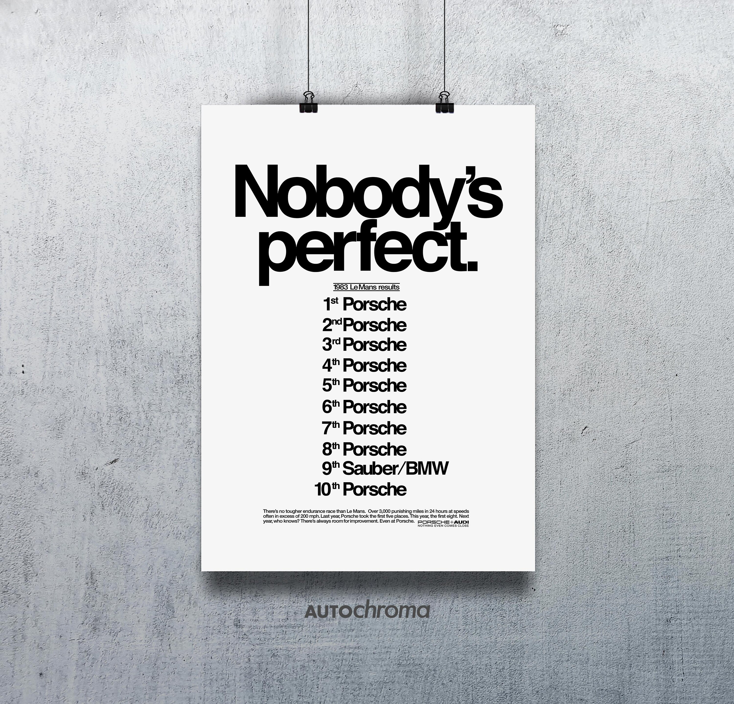 Nobody perfect porsche