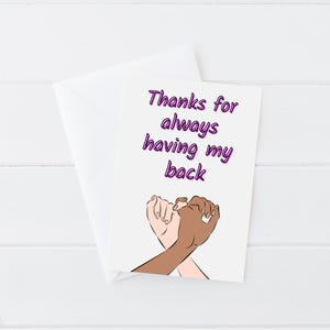 Bedankt dat je altijd achter me kunt staan | Dankbaarheidskaart, bedankkaart voor virtuele assistent, zakelijk bedankje, cadeau virtuele assistent