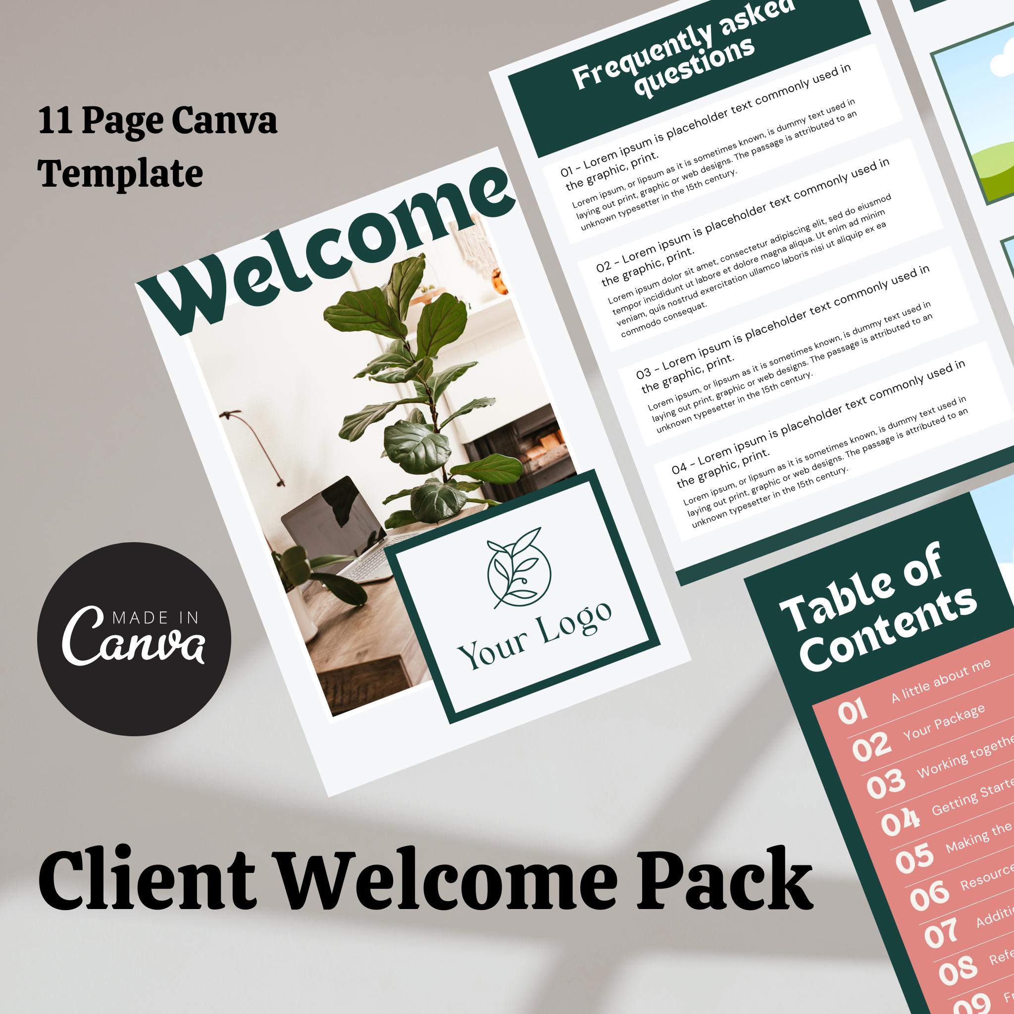 Client Onboarding Welcome Pack Canva Template - Etsy