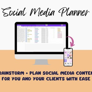 Social Media Planner Airtable Spreadsheet Template | Content Calendar, Content Planner for Influencers, Digital Marketing Instagram Planner