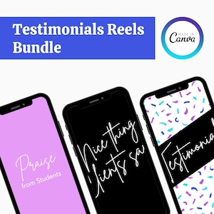 Helle Testimonials Reels Canva Template Bundle (x3)