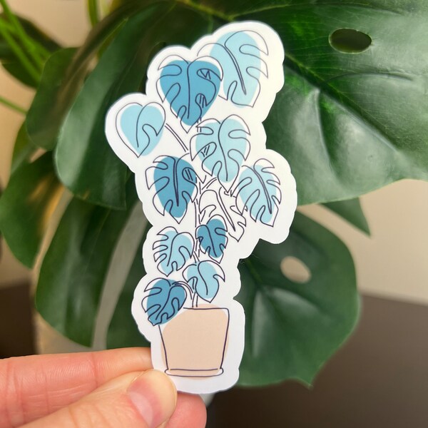 Monstera sticker pink blue plant houseplant plants plant mom greenery garden gardening plant keeping explore outdoors tropical cute