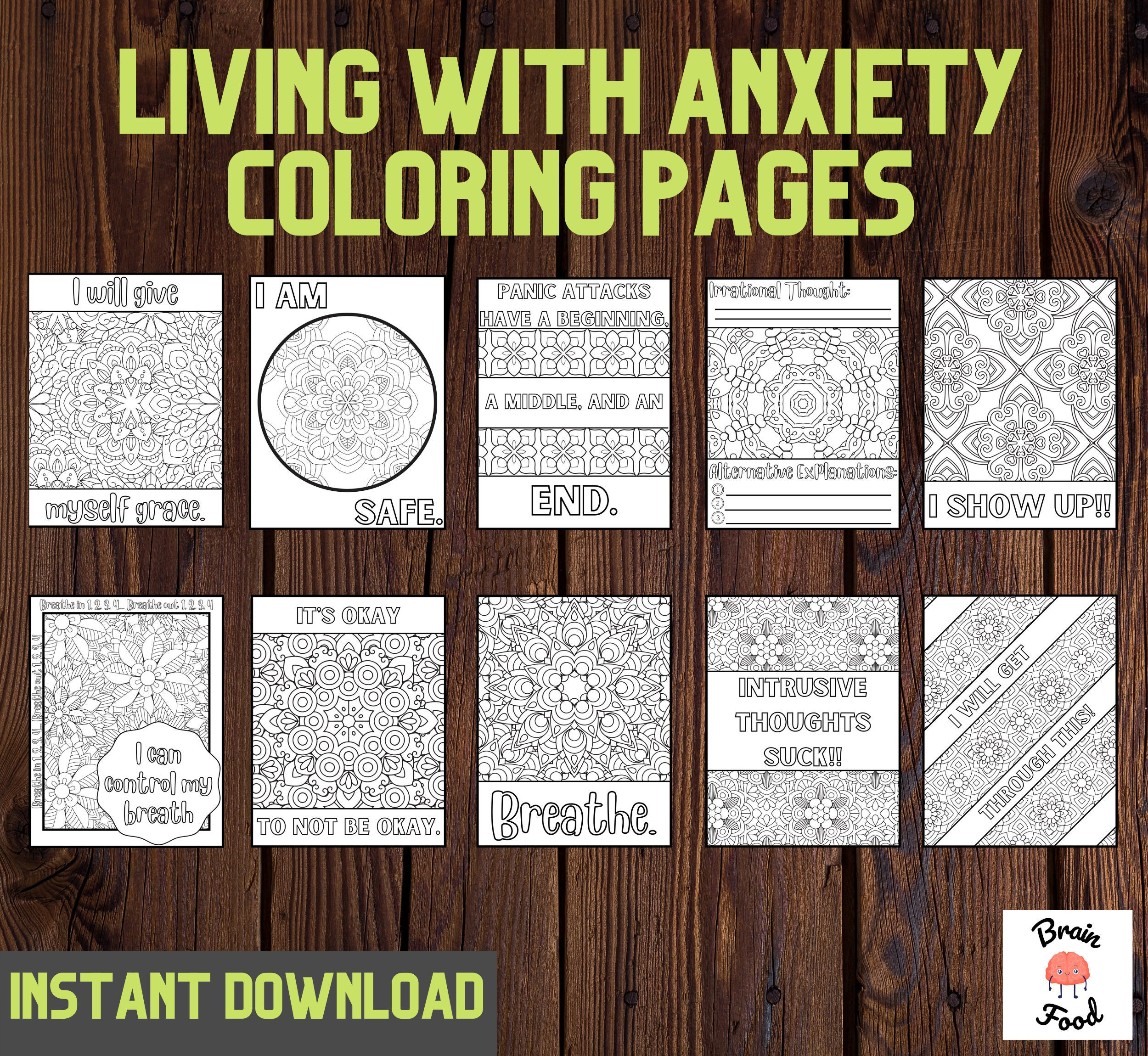 Living With Anxiety Coloring Pages 