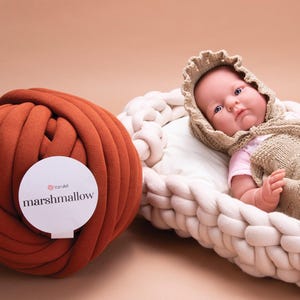 Yarnart Marshmallow, fio de tricô de algodão jumbo: cordão Knot Cushion (750 g, 30 m)