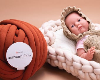 Yarnart Marshmallow, Jumbo Cotton Knitting Yarn: Knot Cushion Cord
