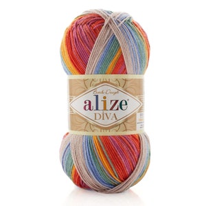 Alize Diva Batik Yarn: Microfiber Crochet Knitting Yarn