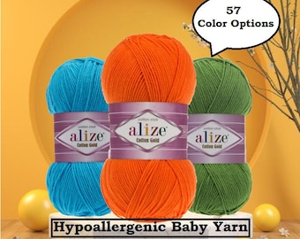 Alize Cotton Gold Yarn: Hypoallergenic Cotton-Acrylic Blend
