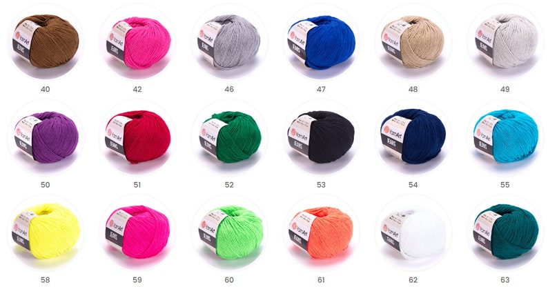 YarnArt Jeans Garn – 50g, 160m, 55% Baumwolle 45% Polyacryl, Für Amigurumi & Strickprojekte