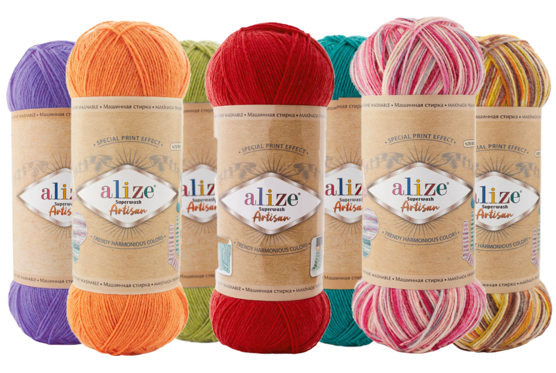 can ali シルクずぶん Alize Superwash Artisan Yarn: Self-striping Wool Blend - Etsy