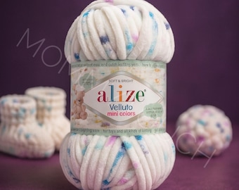 Hilo Alize Velluto Mini Colors: chenilla suave y afelpada