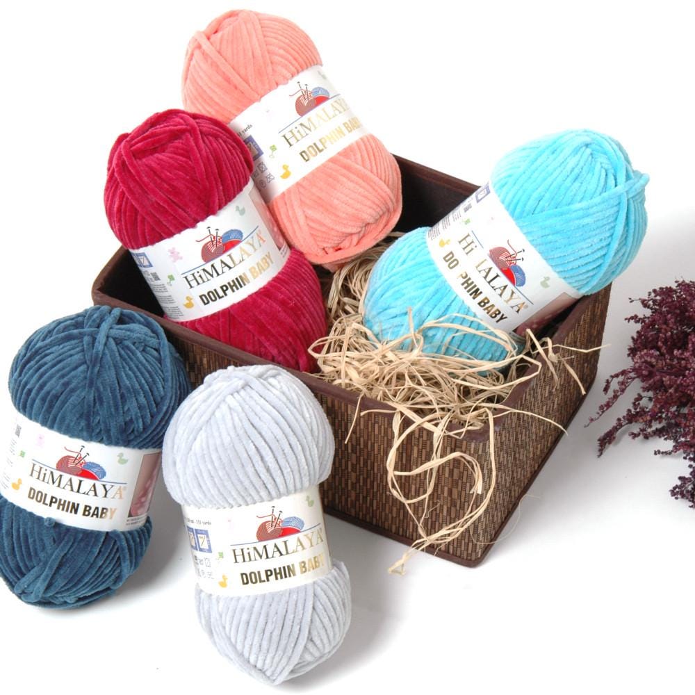 Wohnkult Himalaya 90013 - Laine Velvet Dolphin - 100 g - 40 couleurs au choix - Fil chenille à
