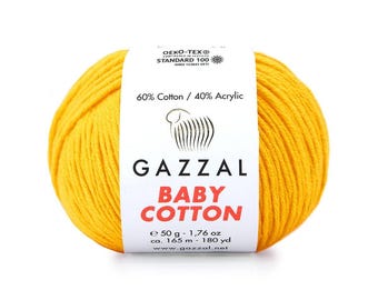 Hilo de algodón Gazzal Baby: Hipoalergénico, mezcla 60/40.