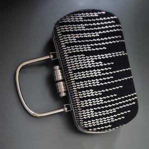 Handmade Black Sparkly Clutch Bag – Elegant Glitter Purse with Handle for Weddings, Parties & Formal Events
