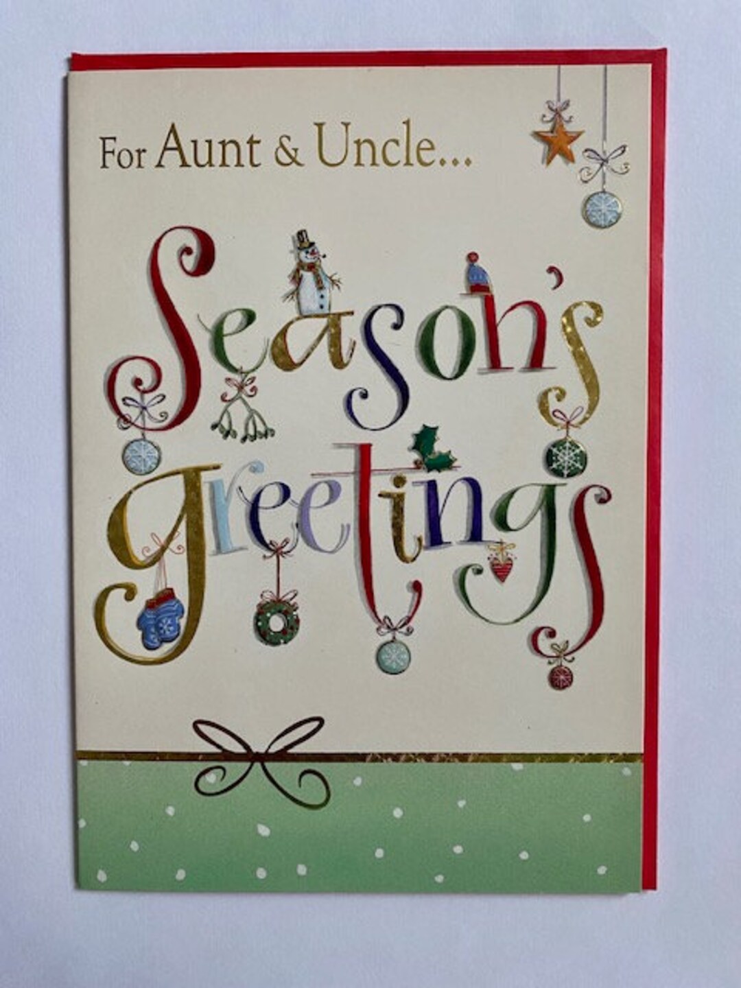 Aunt and Uncle Christmas Card for Aunt & Uncle Season Greetings Card ...
