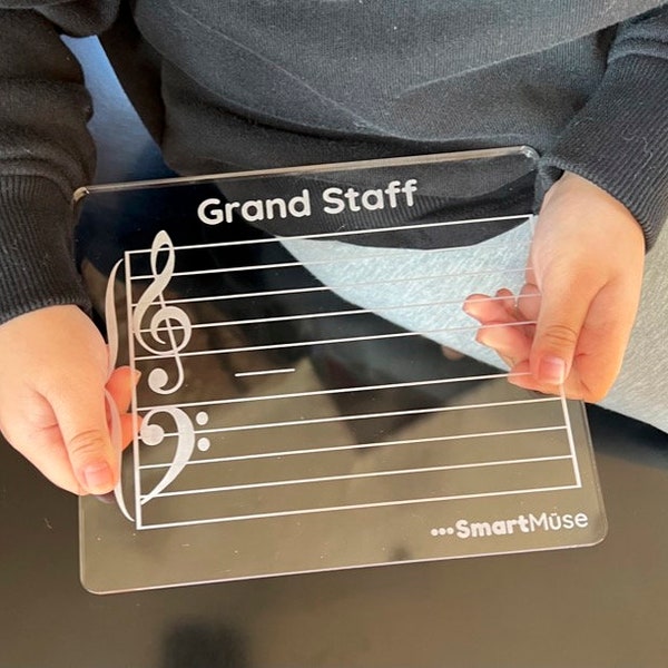 Grand Staff Acrylic Board//Dry Erase//Music Staff//Piano//Music Teacher//Piano Teacher//Music Teaching Tool//Piano Teaching Tool//Music Gift