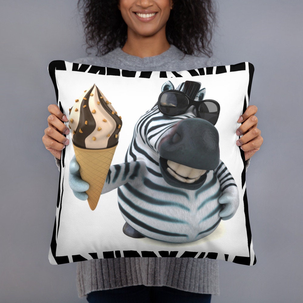 Coussin Imprimé Zèbre avec Glace