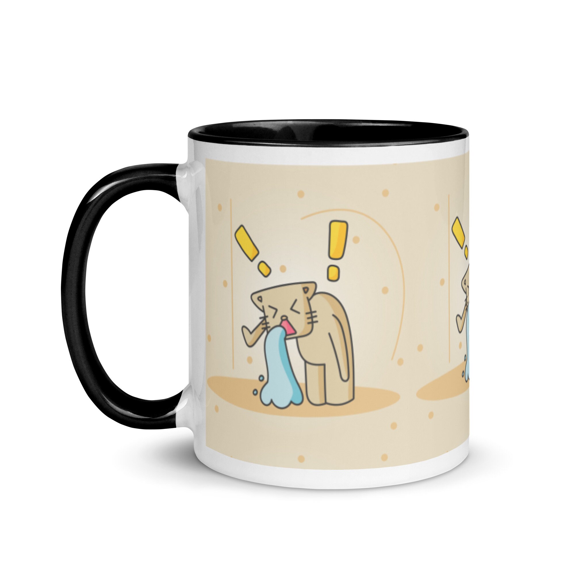 Mug à Intérieur Coloré Chat Qui Vomit