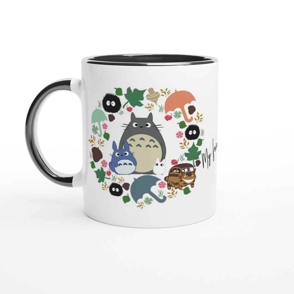 Mug en Céramique Blanche de 325 Ml | 11 Oz avec Intérieur Coloré My Friend Totoro