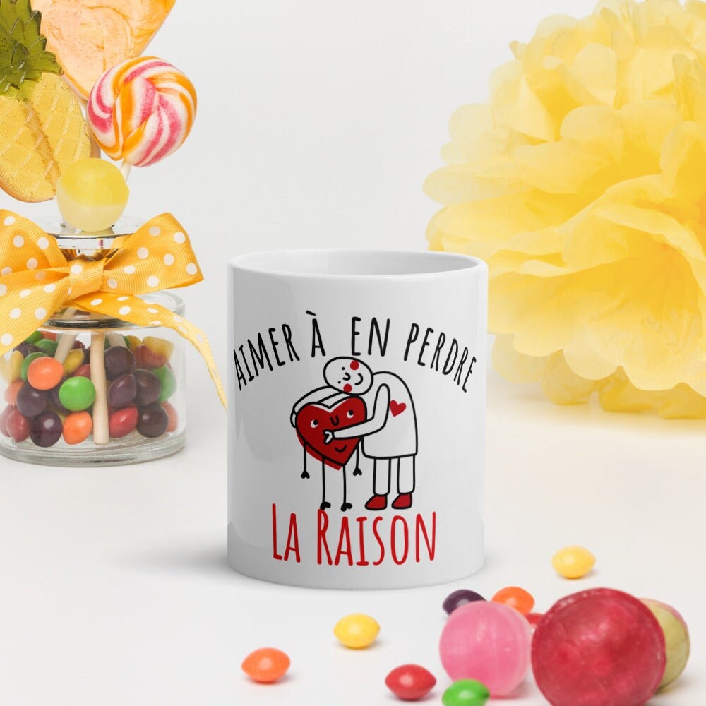 Mug Blanc Brillant Aimer à en Perdre La Raison