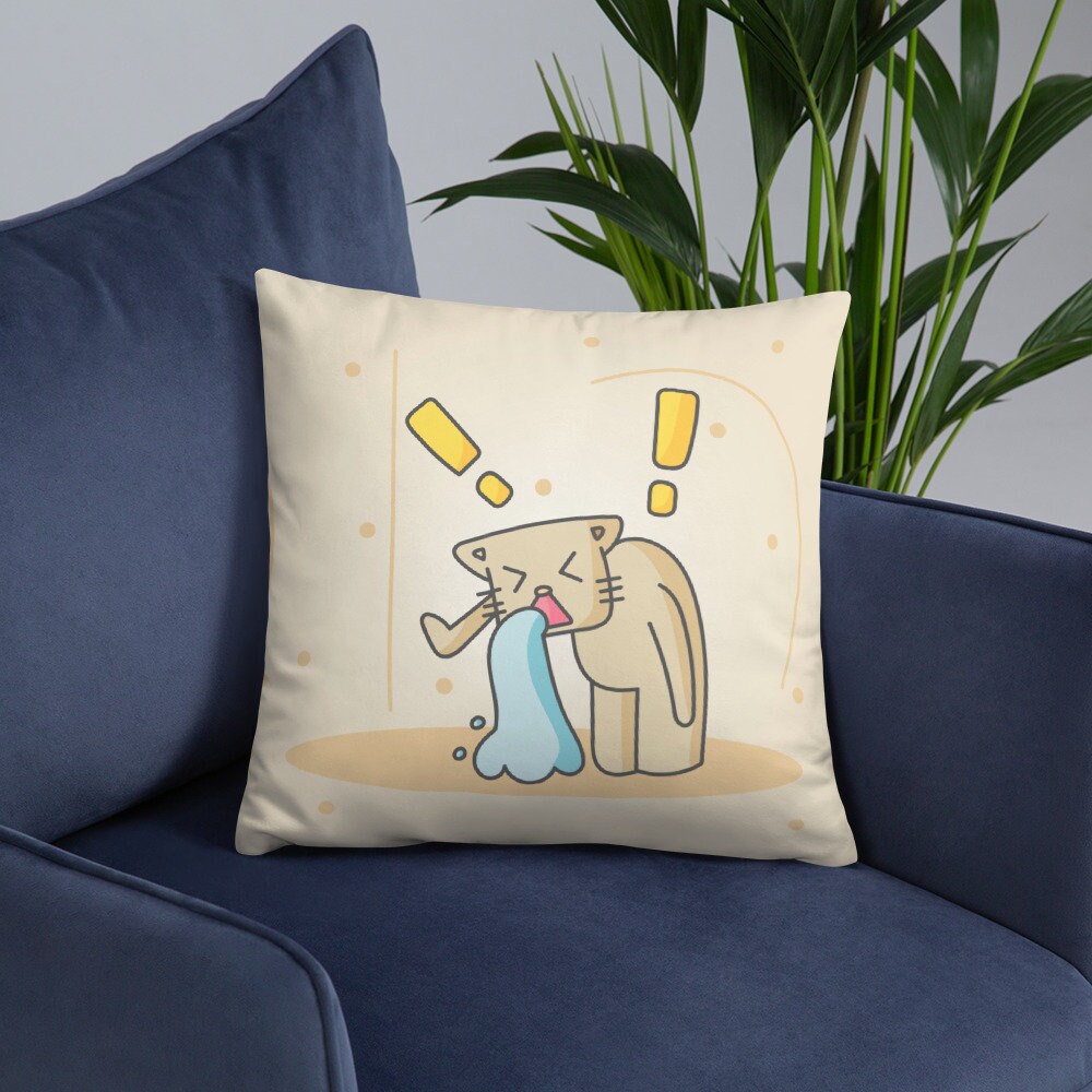 Coussin Chat Qui Vomit