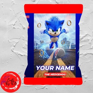Sonic Chip Bag Label Customizable, Sonic Party, Super Sonic