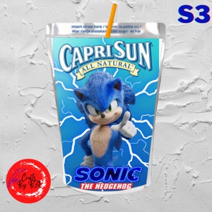 Sonic Caprisun Juice Pouch Labels, Sonic Party, Super Sonic