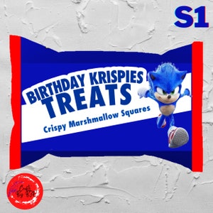 Sonic Rice Krispies Treats Labels, Sonic Party, Super Sonic
