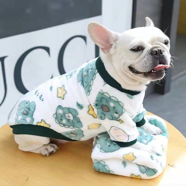 Dog Sweater | Pet Clothes | Warm Velvet Cute Cartoon Pattern Cat Coat | Small Dog Wool Jacket Autumn Sweater Chihuahua Bulldog Pomeranian